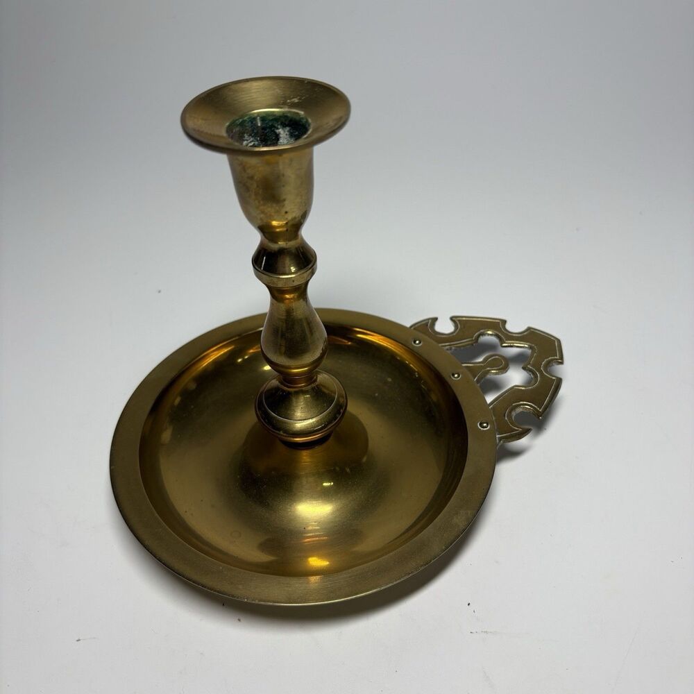 Lenox Solid Brass Pillar Candle Holder 6" Tall India